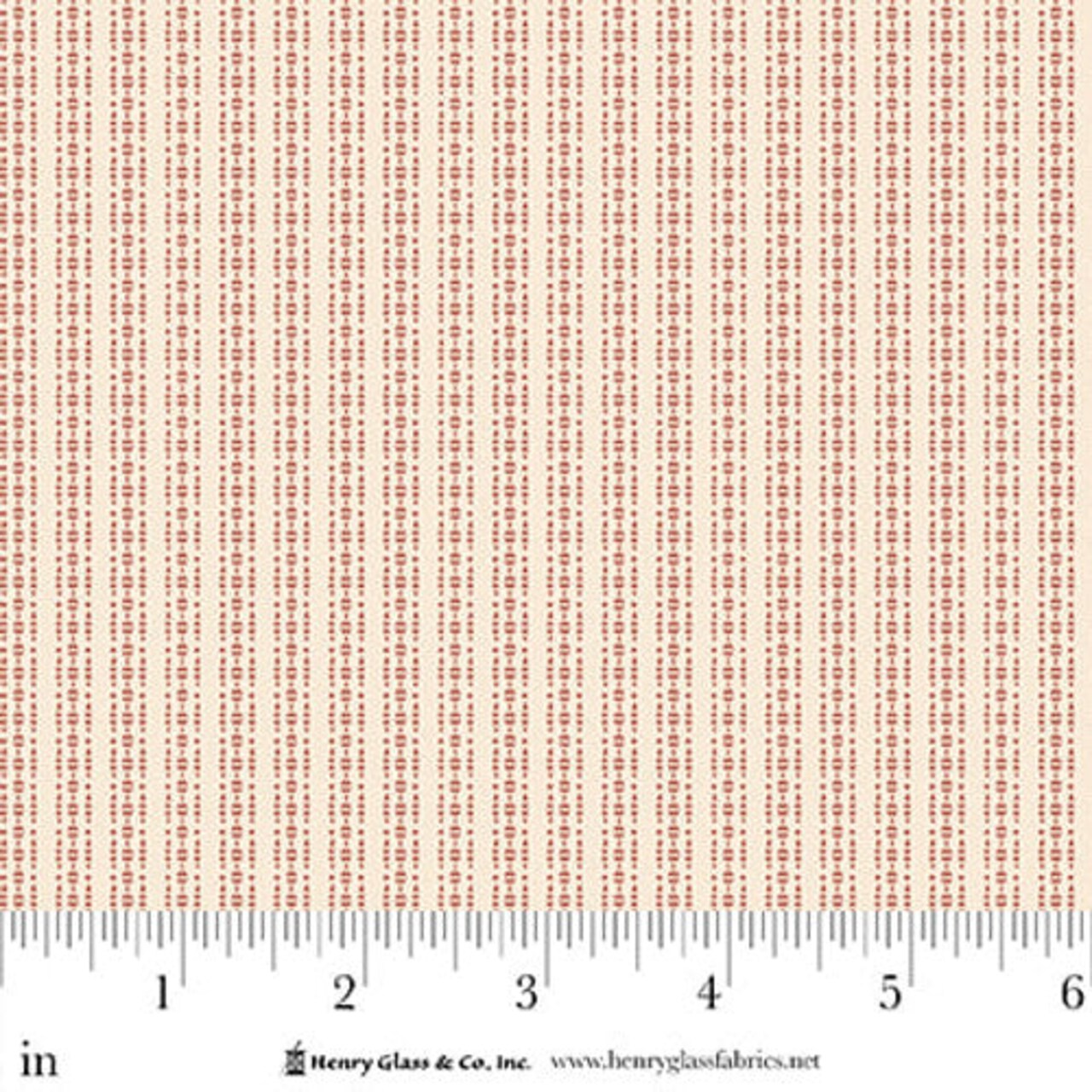 Fabric Henry Glass Red Cream Ticking Stripe Simply Charming by the Quarter Yard 3510-84